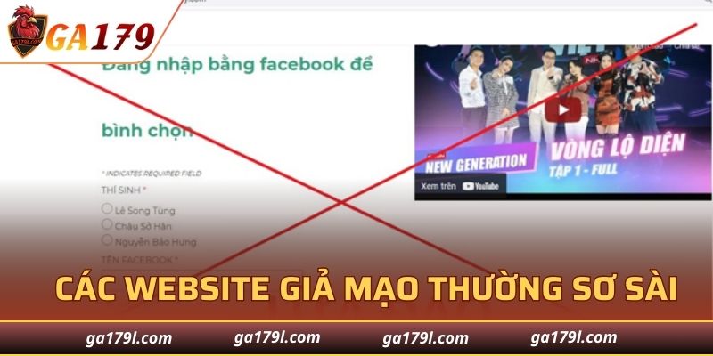 Các website giả mạo thường sơ sài
